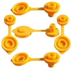 5 Pack Yellow Vent Caps For Gas Cans Universal Leak-Resistant Fuel Jug Caps