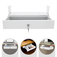 Under Desk Pull-out Drawer Storage Tray with Lock for Desk Organization Office
