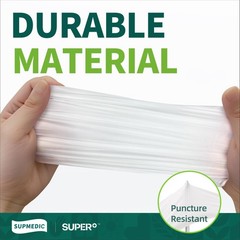 Supmedic Vinyl Disposable Exam Gloves, Clear 4 Mil Medium, 100 Medium (Clear)