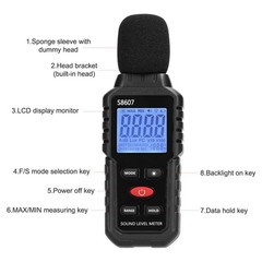 Audio Noise Level Meter 30-130dB Sound Tester for Factory Workshop Home Office