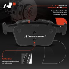 A-Premium 11.81 inch (300mm) Rear Drilled and Slotted Disc Brake Rotors + Cerami