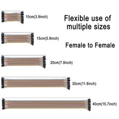 Multicolored Breadboard Jumper Wire Dupont Wire 40pin3 M F Size: 15 cm(5.9 in)