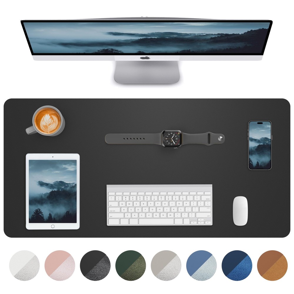 Non-Slip Desk Pad,Mouse Pad,Waterproof PU Leather 23.6″ x 13″, Black