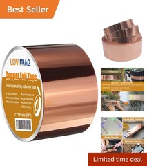 Flexible Copper Foil Tape 2inch x 33FT – Self-Adhesive for Easy Crafting