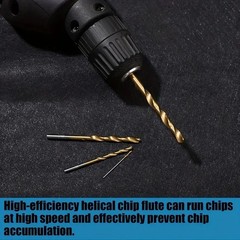 13Pcs HSS Titanium Coated Twist Drill Bit Set 1.5-6.5mm Hex Shank For wood Metal