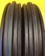 TWO 500X15,500-15,5.00X15,5.00-15 HEAVY DUTY 3 Rib Tractor Tires w/Tubes