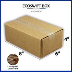 1-Box 8x6x4 “EcoSwift” Brand Cardboard Packing Mailing Shipping Corrugated