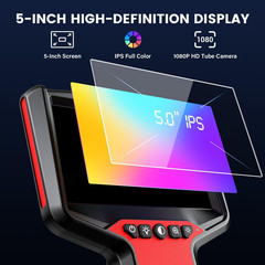 Endoscope Camera with Light: 5″ 1080P HD Dual-Lens Inspection Borescope Camera f