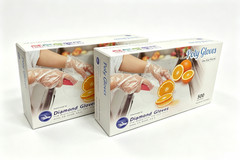 1000pcs Disposable Poly Gloves Food Service Clear One Size PE Gloves