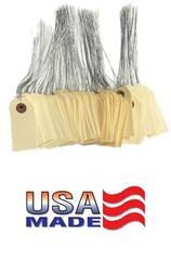 100 pcs- 2 3/4″ x 1 3/8″ Size 1 Manila Inventory Pre-Wired Price Tags with Wire