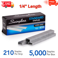 Staples Standard, 1/4 inches Length, 210/Strip, 5000/Box For Desktop Staplers