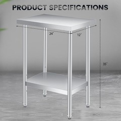 Stainless Steel NSF Commercial Kitchen Work Food Prep Table 12/14/18/24/30 Inch﻿