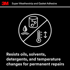 3M Black Super Weatherstrip and Gasket Adhesive, 08008, 5 Fl Oz, 1 per Pack