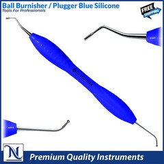 Dental Ball Burnisher Plugger – Blue Silicone Handle, Premium Stainless Steel