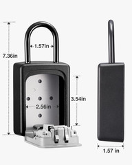 Lock Box, Large Key Lock Box Resettable Combination Code Lockbox, Portable Wall