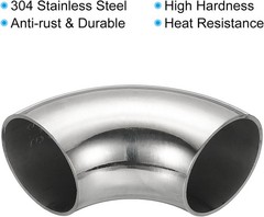 PATIKIL 3pcs 90 Degree Mandrel Bend Elbow, 1-3/8″ OD Steel Exhaust 1-3/8 inch