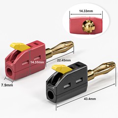 4mm Banana Plug High Current Quick Connect Gold-Plated 10PCS Banana Connector
