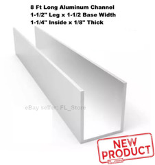 8 Feet Aluminum Channel 1-1/2″ Leg x 1-1/2 Base x 1-1/4″ Inside x 1/8 Thick NEW