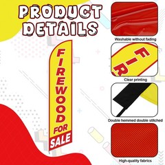 Firewood Feather Flag Only Windless Single-Sided Advertising Banner Yellow 12′