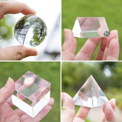 Crystal Photography Prism Set Ball Cube Triangular Pyramid 4 Pack 50mm