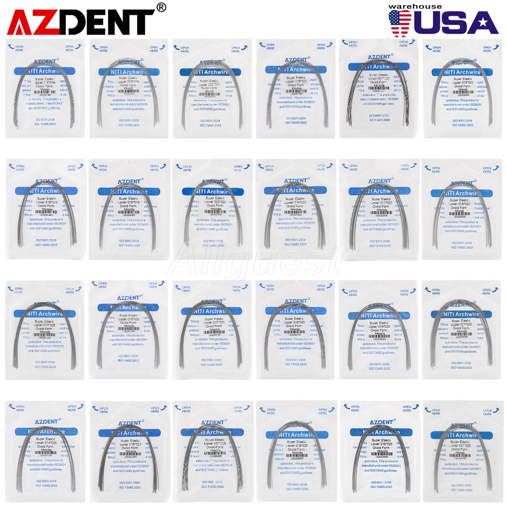 AZDENT Dental Orthodontic Arch Wire Super Elastic Niti Rectangular Ovoid Form US