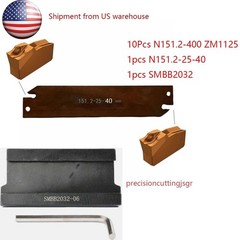 N151.2-400 Insert Lathe Cut Off Grooving Parting Tool Holder + SMBB2032+N151.2-2