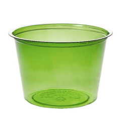 Compostable Clear Green 4Oz Containers Plant-Based PLA Plastic, Case of 2000