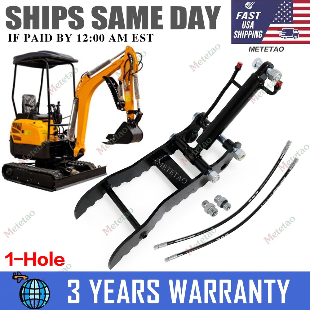 Hydraulic Thumb Clip for Mini Excavators Attachments Single Hole Metal Grab
