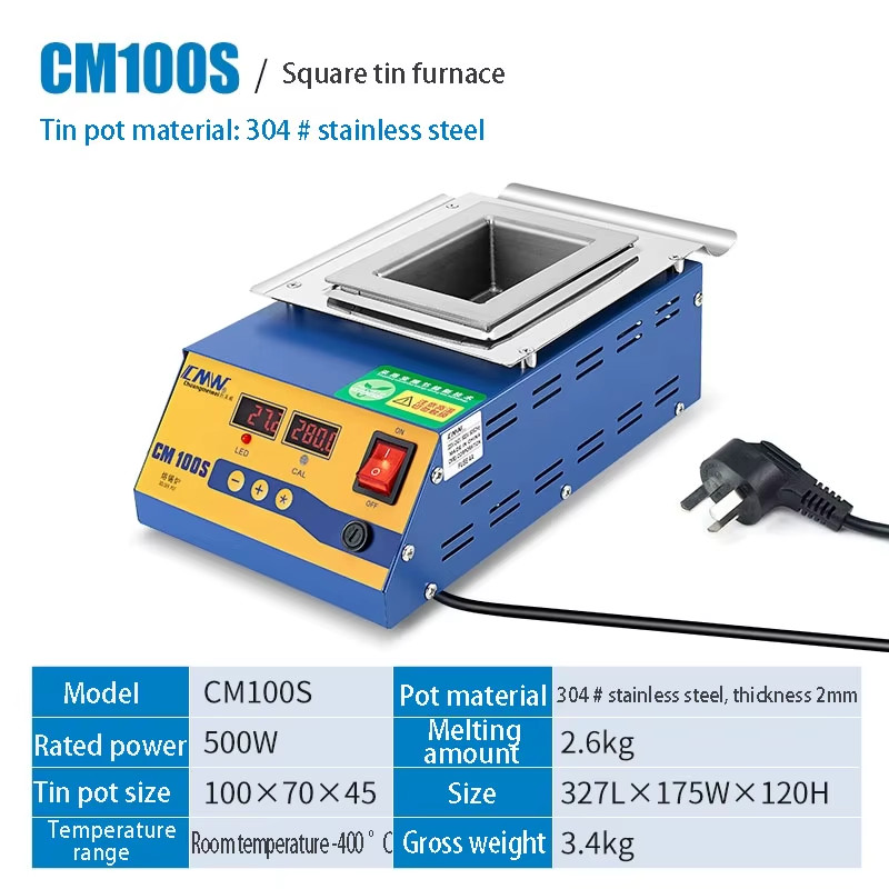 CM-107 Lead-free solder pot Digital display 500w melt tin 2.3KG temperature adju