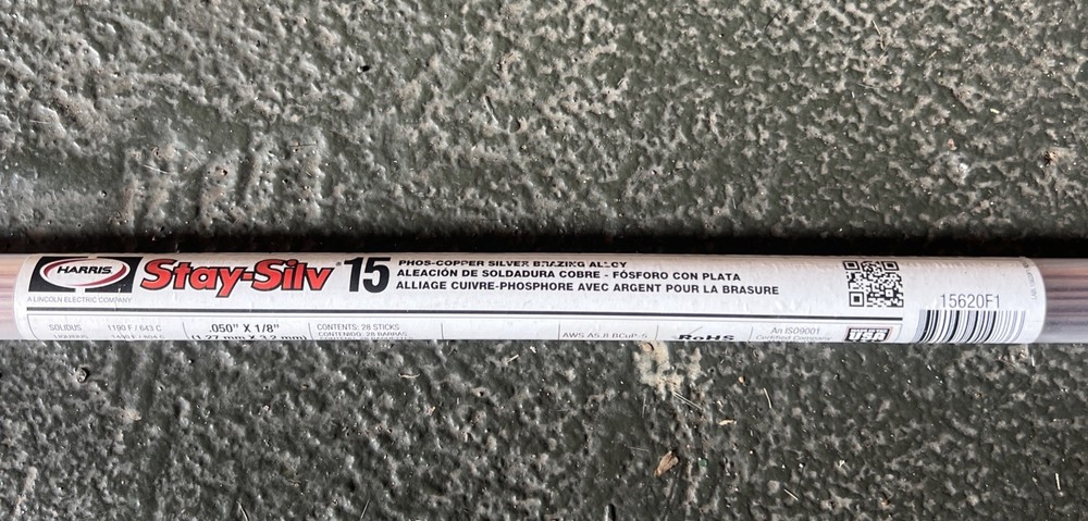 Harris-15620F1 Stay-Silv 15% Flat Brazing Rods (28 Sticks per Tube) NEW 1LB Pack