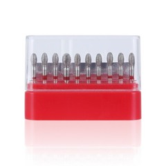 10Pcs Dental Diamond Burs FOOTBALL 379-023F FINE RED DEFEND Friction Grip