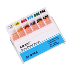 120pcs/pack AZDENT Dental Endo Gutta Percha Points Taper 0.02/0.04/0.06 15#-40#