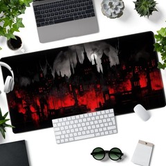 Black Castle Large Mouse Pad Red 31.5L x 15.8W inches, and