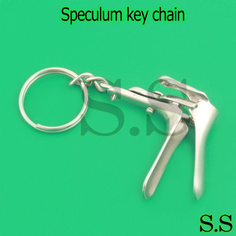 GYN Speculum keychain Stainless Steel
