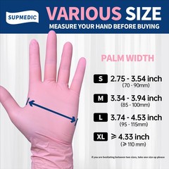 Supmedic Medical Nitrile Exam Gloves, 3.5 mil Small, Small (Rose Quartz)