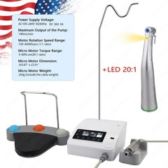 Mini SANDENT PRO Dental Implant Motor System +20:1 LED Contra Angle Handpiece