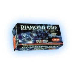 Diamond Grip Latex Gloves: X-SMALL Powder-Free 100/Bx