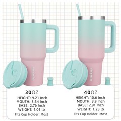 BJPKPK 30 oz Stainless Steel Tumbler With Handle 30 Ounces, Bubble Gum