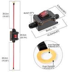 12V Inline Power Switch IP67 Waterproof Battery Disconnect Number of Items: 1