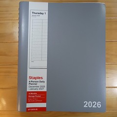 Staples 2026 4 Person DailyPlanner, Gray Dec 2025 Jan 2027, 8 x 11 In ST12935-26