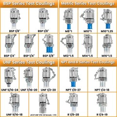 60P Hydraulic Kit 5 Gauges 24 Fittings 3 Test Hoses