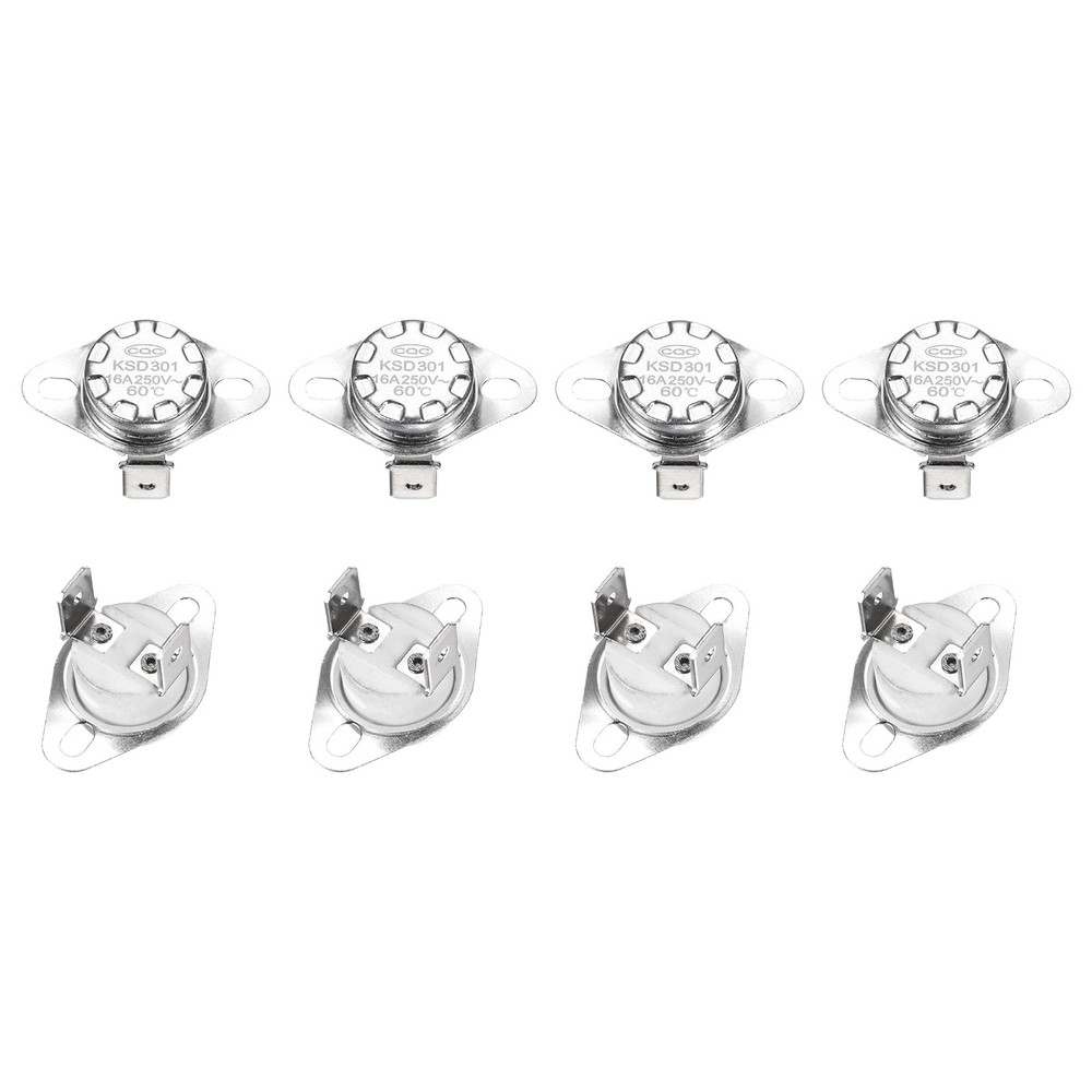 KSD301 Thermostat 60°C/140°F 16A N.C Adjust Snap Disc Temperature Switch 8 Pcs