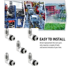5 Pack 90 Degree Elbow Hydraulic Hose Fittings: 3/8″ JIC 37° Male X #6 SAE/ORB