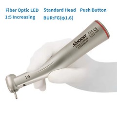 Dental Fiber Optic LED 1:5 Increasing Contra Angle Handpiece Quattro Water Spray