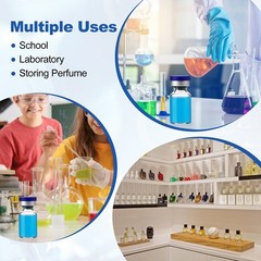 100 Pcs 2ml Clear Glass Vials, Borosilicate, Autoclavable with Aluminum Flip Cap