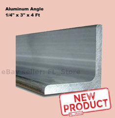 1/4″ Thick Aluminum Angle 3″ x 4 Feet Length Unpolished Alloy 6061 90° Stock NEW