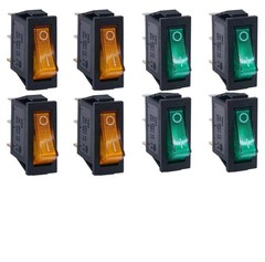 8pcs LED Rocker Toggle Switch SPST 3 Pin Mini Boat On Off Switch Set