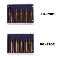 Dental Bur Trimming & Finishing Gold Carbide Burs FG 7901 /7902 /7406 /7408 ns