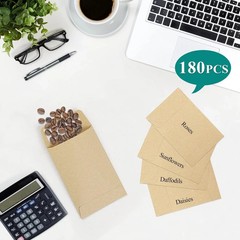 180pcs Small Seed Saving Envelopes Bulk 2.35 X 3.5 Empty Paper Packets for Coins