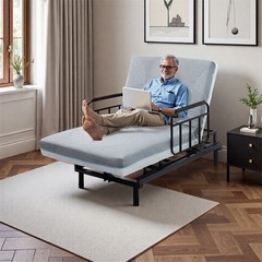 Electric Lift Bed for Seniors with OneTouch Backrest Lift & Wired Remote Control